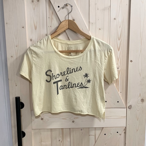 BILLABONG || Light Yellow Cropped Graphic T - Picture 2 of 5